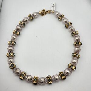 Nwt Simply You Foil Bead Green Rhinestone Necklace